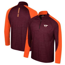 コロセウム Men's Colosseum Maroon Virginia Tech Hokies Langmore Raglan Quarter-Zip Top メンズ