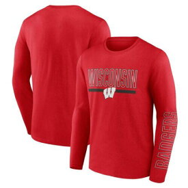 Men's Profile Red Wisconsin Badgers Big & Tall Two-Hit Graphic Long Sleeve メンズ