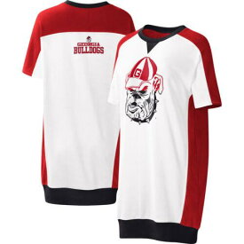 ジースリー Women's G-III 4Her by Carl Banks White Georgia Bulldogs Home Run T-Shirt Dress レディース