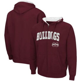 コロセウム Men's Colosseum Maroon Mississippi State Bulldogs Arch & Logo 3.0 Full-Zip メンズ