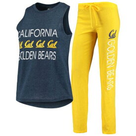 コンセプト スポーツ Women's Concepts Sport Navy/Gold Cal Bears Team Tank Top & Pants Sleep Set レディース