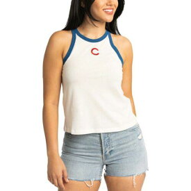 Women's Lusso White Chicago Cubs Jane Tank Top レディース