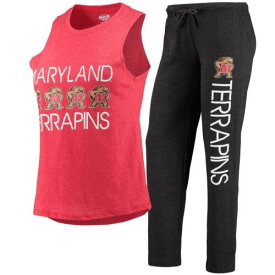 コンセプト スポーツ Women's Concepts Sport Black/Red Maryland Terrapins Tank Top & Pants Sleep Set レディース