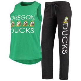 コンセプト スポーツ Women's Concepts Sport Green/Black Oregon Ducks Team Tank Top & Pants Sleep Set レディース