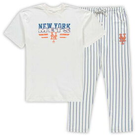 コンセプト スポーツ Men's Concepts Sport White/Royal New York Mets Big & Tall Pinstripe Sleep Set メンズ