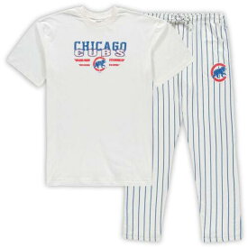 コンセプト スポーツ Men's Concepts Sport White/Royal Chicago Cubs Big & Tall Pinstripe Sleep Set メンズ