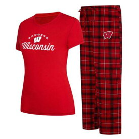コンセプト スポーツ Women's Concepts Sport Red/Black Wisconsin Badgers Arctic T-Shirt & Flannel レディース