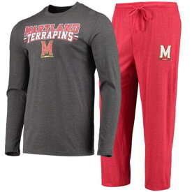 コンセプト スポーツ Men's Concepts Sport Red/Heathered Charcoal Maryland Terrapins Meter Long Sleeve メンズ