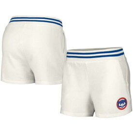 Women's Lusso White Chicago Cubs Maeg Tri-Blend Pocket Shorts レディース