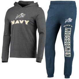 コンセプト スポーツ Men's Concepts Sport Navy/Heather Charcoal Navy Midshipmen Meter Long Sleeve メンズ