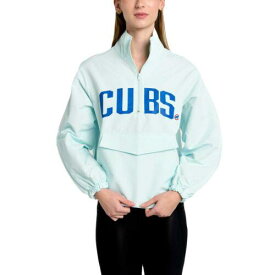 Women's Lusso Light Blue Chicago Cubs Parker Half-Zip Jacket レディース