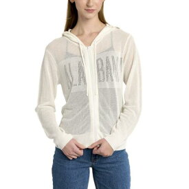 Women's Lusso Cream Alabama Crimson Tide Summer Tonal Mesh Full-Zip Hoodie レディース