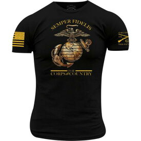 グラント Grunt Style USMC - For Country & Corps T-Shirt - Black メンズ