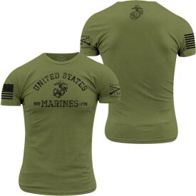 グラント Grunt Style USMC - Est. 1775 T-Shirt - Military Green メンズ