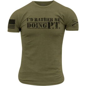 グラント Grunt Style I'd Rather Be Doing PT T-Shirt - Military Green メンズ