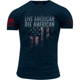 グラント Grunt Style Live American Die American Crewneck T-Shirt - Navy メンズ