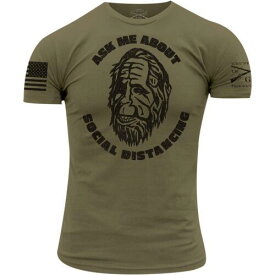 グラント Grunt Style Ask Me About Social Distancing T-Shirt - Military Green メンズ