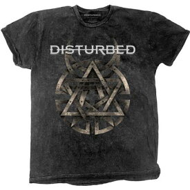 Disturbed - Riveted Dip Dye-Mineral Wash - Charcoal Grey t-shirt メンズ