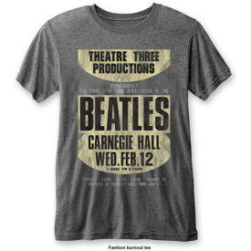The Beatles-Carnegie Hall XL Charcoal Grey Burn Out T-shirt メンズ