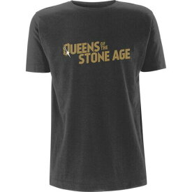 Queens Of The Stone Age - Metallic Text Logo - Grey t-shirt メンズ