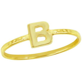 Classic Unisex Ring Sterling Silver Gold B Initial Hammered Size 5 W-2819-5 ユニセックス