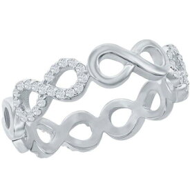Classic Women's Ring Alternating CZ and Polished Infinity Size 6 W-2725-6 レディース