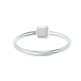 Classic Sterling Silver Small Square Ring Size 8 ユニセックス