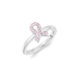 Sterling Silver Stackable Expressions Created Pink Sapphire Ring ユニセックス