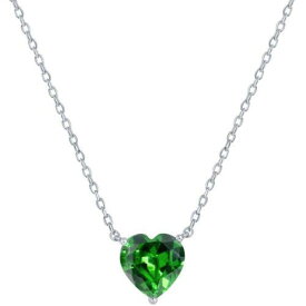 Classic Women's Necklace Silver 8mm Emerald May Heart Perciosa Crystal M-7126 レディース