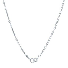 Links Of Italy Women's Chain Silver Half Cable and Beads 16 Inch Q-5754-16 レディース