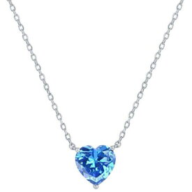 Classic Women's Necklace 8mm Blue Topaz December Heart Perciosa Crystal M-7133 レディース
