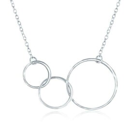 Classic Sterling Silver Interlocking Graduating Three-Generation Open Circle Necklace ユニセックス