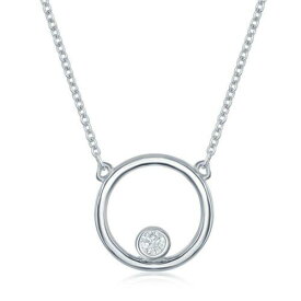 Unbranded Sterling Silver Open Circle with Bezel-Set CZ Necklace ユニセックス