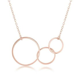 Classic Sterling Silver Rose GP Graduating Open Circle Necklace ユニセックス