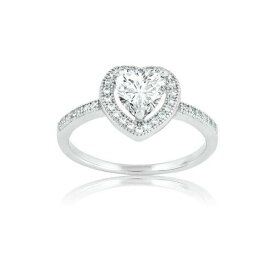 Unbranded Sterling Silver Center Heart CZ and Micro Pave Ring Size 8 ユニセックス