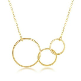 Classic Sterling Silver Interlocking Graduating Three-Generation Open Circle Necklace ユニセックス