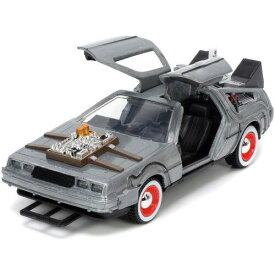 Jada 1/32 Model Car Hollywood Rides DeLorean DMC (Time Machine) Brushed Metal