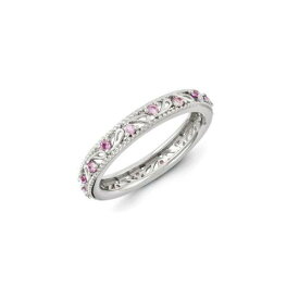 Sterling Silver Stackable Expressions Created Pink Sapphire Ring ユニセックス