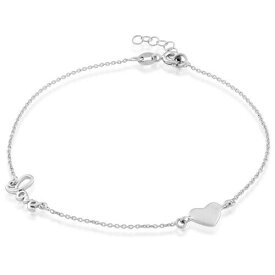 Unbranded Sterling Silver Heart and Love Anklet ユニセックス