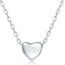 Classic Sterling Silver Small Shiny Heart Design Necklace ユニセックス