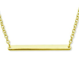 Classic Sterling Silver Small Bar Necklace - Gold Plated ユニセックス