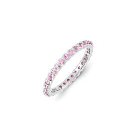 Sterling Silver Stackable Expressions Created Pink Sapphire Ring ユニセックス