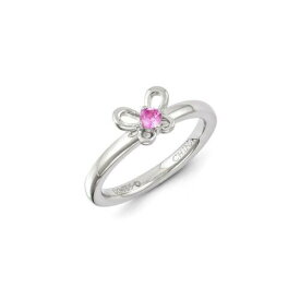 Sterling Silver Stackable Expressions Created Pink Sapphire Ring ユニセックス