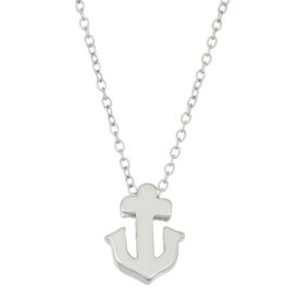 Classic Sterling Silver Small Shiny Anchor Design Necklace ユニセックス