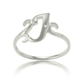 Classic Sterling Silver Single CZ J Ring Size 8 ユニセックス