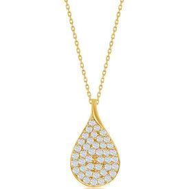 Classic Women's Necklace Gold Plated Micro Pave White CZ Pear-Shaped M-6588-GP レディース