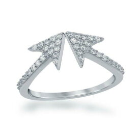 Classic Sterling Silver CZ Double Arrow Ring Size 8 ユニセックス