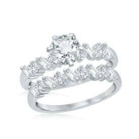 Classic Women's Ring Set Sterling Silver 6 Prong White CZ Engagement Size 6 レディース