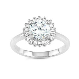 Classic Sterling Silver Round CZ with Baguette Border Ring Size 8 ユニセックス