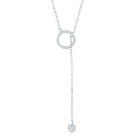 Classic Sterling Silver Small Open CZ Ring and Small Disc Necklace ユニセックス